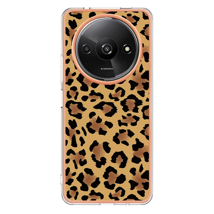 For Xiaomi Redmi A3 Electroplating Marble Dual-side IMD Phone Case(Leopard Print) - Xiaomi Cases by PMC TechLife | Online Shopping South Africa | PMC TechLife | Buy Now Pay Later Mobicred