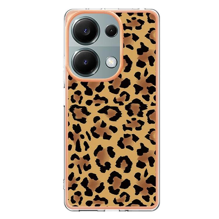 For Xiaomi Redmi Note 13 Pro 4G/Poco M6 Pro 4G Electroplating Marble Dual-side IMD Phone Case(Leopard Print) - Note 13 Pro Cases by PMC Jewellery | Online Shopping South Africa | PMC Jewellery | Buy Now Pay Later Mobicred