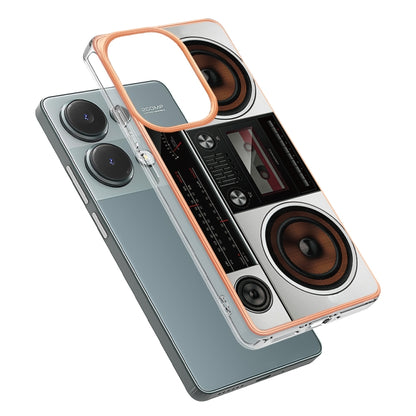 For Xiaomi Redmi Note 13 Pro 4G/Poco M6 Pro 4G Electroplating Marble Dual-side IMD Phone Case(Retro Radio) - Note 13 Pro Cases by PMC Jewellery | Online Shopping South Africa | PMC Jewellery | Buy Now Pay Later Mobicred