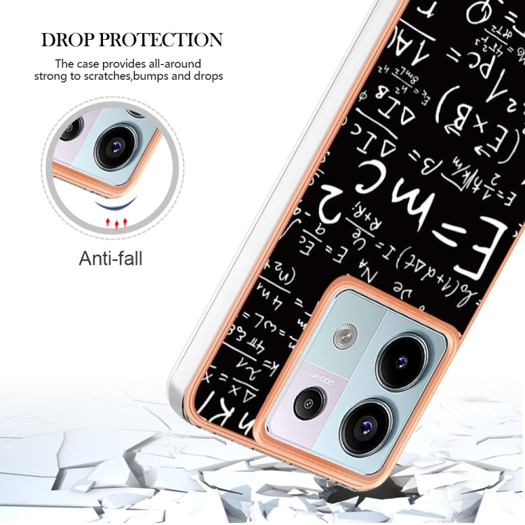 For Xiaomi Redmi Note 13 Pro 5G Global Electroplating Marble Dual-side IMD Phone Case(Equation) - Note 13 Pro Cases by PMC TechLife | Online Shopping South Africa | PMC TechLife | Buy Now Pay Later Mobicred