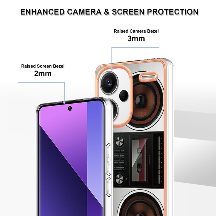 For Xiaomi Redmi Note 13 Pro+ 5G Electroplating Marble Dual-side IMD Phone Case(Retro Radio) - Note 13 Pro+ Cases by PMC Jewellery | Online Shopping South Africa | PMC Jewellery | Buy Now Pay Later Mobicred