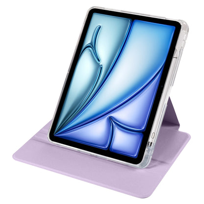 For iPad Air 13 2024 Clear Acrylic 360 Rotation Detachable Leather Tablet Case(Light Purple) - iPad Air 13 2024 Cases by PMC Jewellery | Online Shopping South Africa | PMC Jewellery | Buy Now Pay Later Mobicred