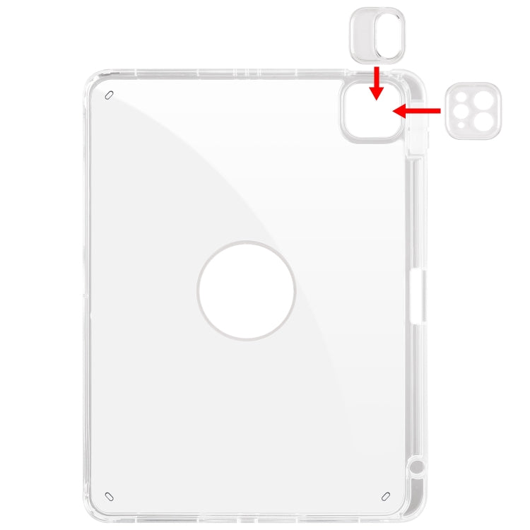 For iPad Pro 13 2024 Clear Acrylic 360 Rotation Detachable Leather Tablet Case(Ice Blue) - iPad Pro 13 2024 Cases by PMC TechLife | Online Shopping South Africa | PMC TechLife | Buy Now Pay Later Mobicred