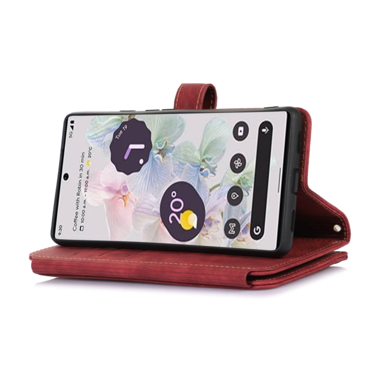 For Google Pixel 7a Dream 9-Card Wallet Zipper Bag Leather Phone Case(Red) - Google Cases by PMC Jewellery | Online Shopping South Africa | PMC Jewellery | Buy Now Pay Later Mobicred