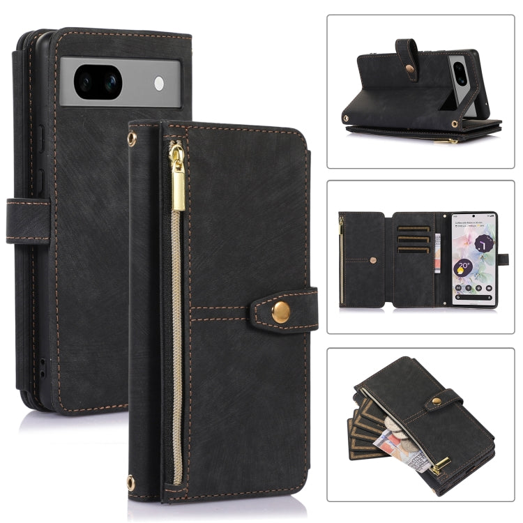 For Google Pixel 7a Dream 9-Card Wallet Zipper Bag Leather Phone Case(Black) - Google Cases by PMC TechLife | Online Shopping South Africa | PMC TechLife | Buy Now Pay Later Mobicred