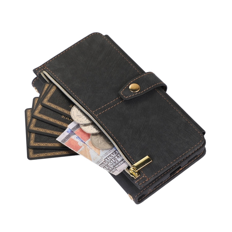For Google Pixel 7a Dream 9-Card Wallet Zipper Bag Leather Phone Case(Black) - Google Cases by PMC TechLife | Online Shopping South Africa | PMC TechLife | Buy Now Pay Later Mobicred
