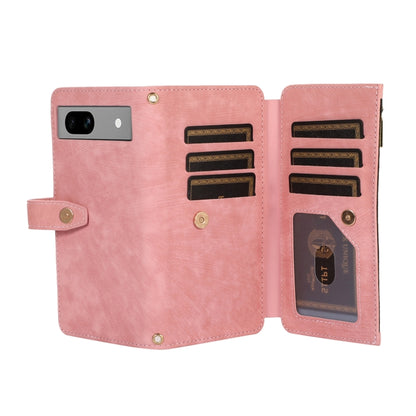 For Google Pixel 7a Dream 9-Card Wallet Zipper Bag Leather Phone Case(Pink) - Google Cases by PMC Jewellery | Online Shopping South Africa | PMC Jewellery | Buy Now Pay Later Mobicred