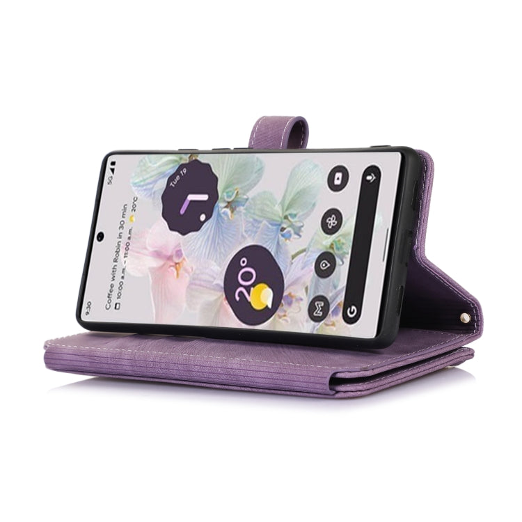 For Google Pixel 7a Dream 9-Card Wallet Zipper Bag Leather Phone Case(Purple) - Google Cases by PMC Jewellery | Online Shopping South Africa | PMC Jewellery | Buy Now Pay Later Mobicred