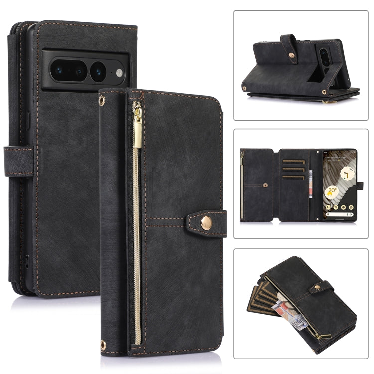 For Google Pixel 7 Pro Dream 9-Card Wallet Zipper Bag Leather Phone Case(Black) - Google Cases by PMC Jewellery | Online Shopping South Africa | PMC Jewellery | Buy Now Pay Later Mobicred