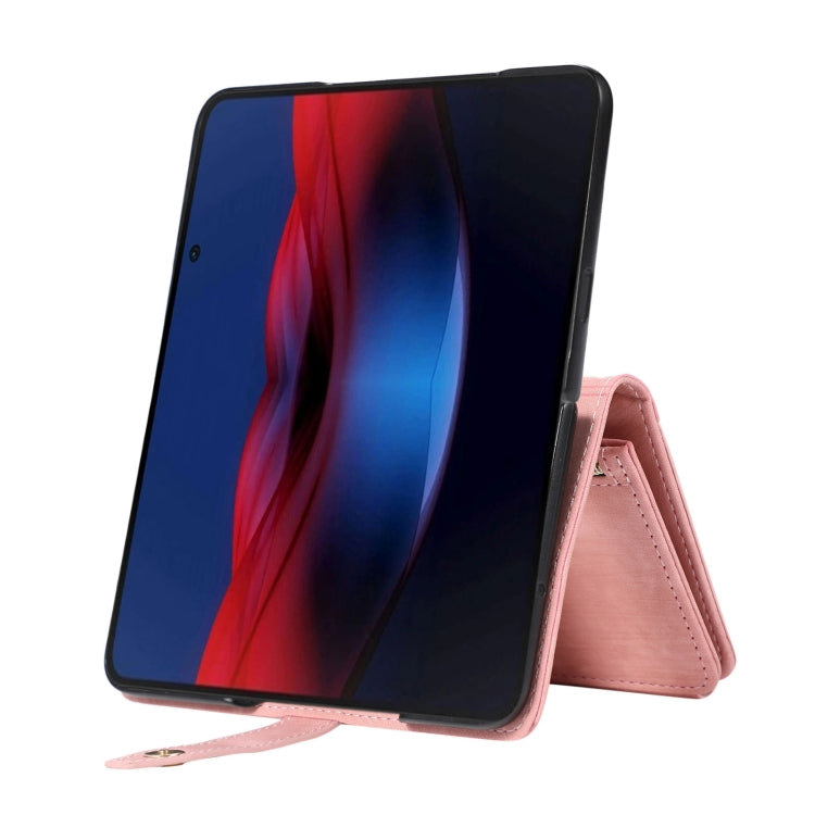 For Google Pixel Fold Dream 9-Card Wallet Zipper Bag Leather Phone Case(Pink) - Google Cases by PMC TechLife | Online Shopping South Africa | PMC TechLife | Buy Now Pay Later Mobicred