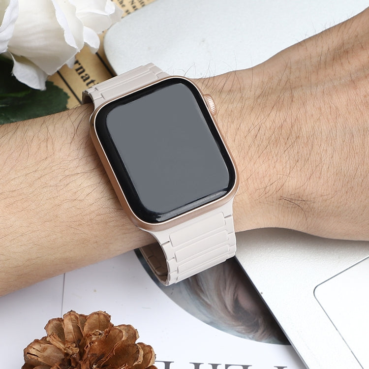 For Apple Watch Series 9 41mm Magnetic Loop Silicone Watch Band(Starlight) - free shipping - PMC TechLife - Order now!