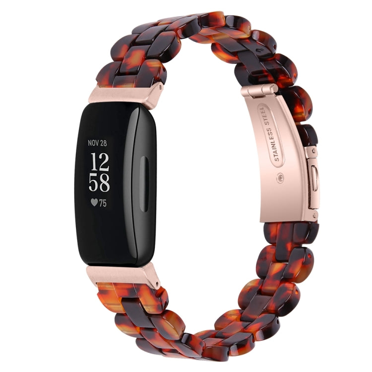 For Fitbit Inspire 3 Oval Resin Replacement Watch Band(Tortoiseshell) - Watch Bands by PMc TechLife | Online Shopping South Africa | PMc TechLife | Buy Now Pay Later Mobicred