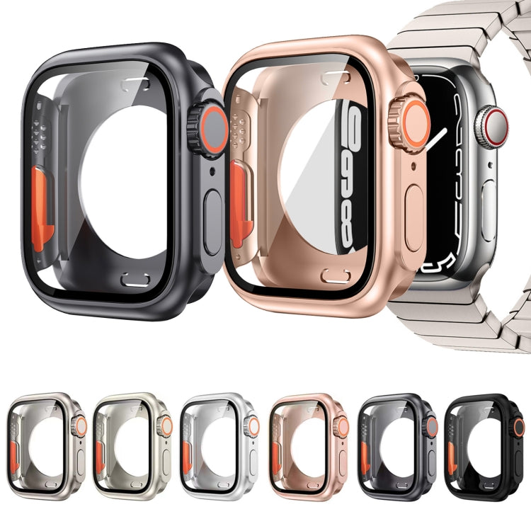 For Apple Watch Series 9 / 8 / 7 45mm Change to Ultra 49mm All-Inclusive Film Hybrid PC Watch Case(Silver) - Watch Cases by PMC Jewellery | Online Shopping South Africa | PMC Jewellery | Buy Now Pay Later Mobicred