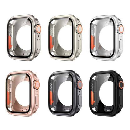 For Apple Watch Series 9 / 8 / 7 45mm Change to Ultra 49mm All-Inclusive Film Hybrid PC Watch Case(Original Black) - Watch Cases by PMC Jewellery | Online Shopping South Africa | PMC Jewellery | Buy Now Pay Later Mobicred