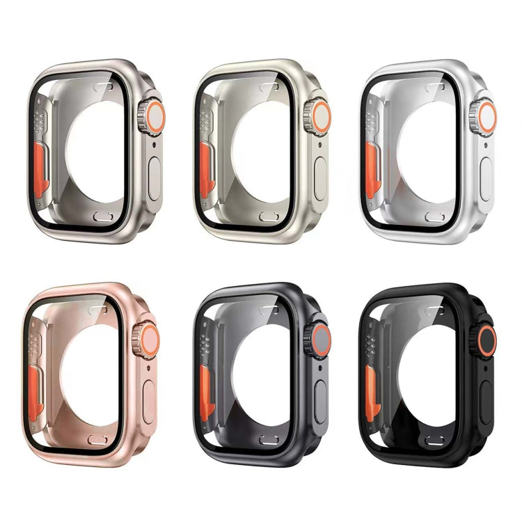 For Apple Watch Series 9 / 8 / 7 41mm Change to Ultra 49mm All-Inclusive Film Hybrid PC Watch Case(Original Black) - Watch Cases by PMC Jewellery | Online Shopping South Africa | PMC Jewellery | Buy Now Pay Later Mobicred