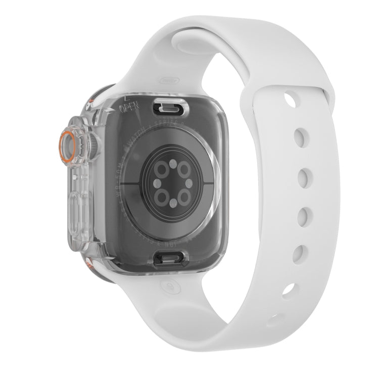 For Apple Watch Series 9 / 8 / 7 45mm Change to Ultra 49mm Waterproof All-Inclusive Film Hybrid PC Watch Case(Transparent) - Watch Cases by PMC Jewellery | Online Shopping South Africa | PMC Jewellery | Buy Now Pay Later Mobicred