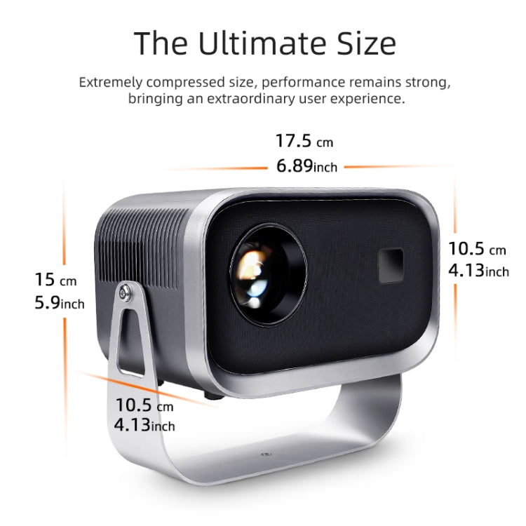 AUN A003 1280x720P 150 Lumens Same Screen Version Portable Home Theater LED HD Digital Projector, UK Plug(Grey) - LED Projector by AUN | Online Shopping South Africa | PMC TechLife | Buy Now Pay Later Mobicred