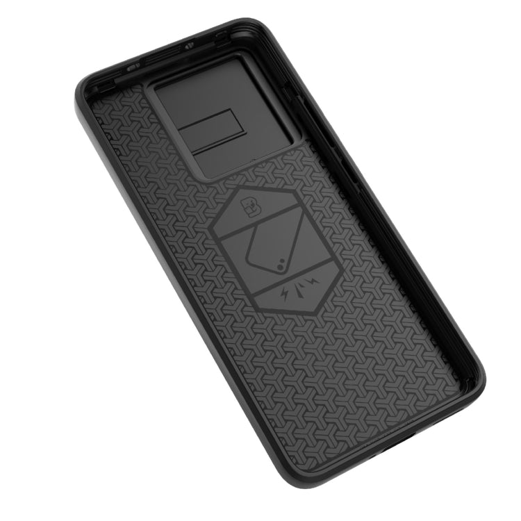 For Xiaomi Redmi K60 Ultra 5G Sliding Camshield TPU + PC Shockproof Phone Case with Holder(Grey) - Xiaomi Cases by PMC TechLife | Online Shopping South Africa | PMC TechLife | Buy Now Pay Later Mobicred