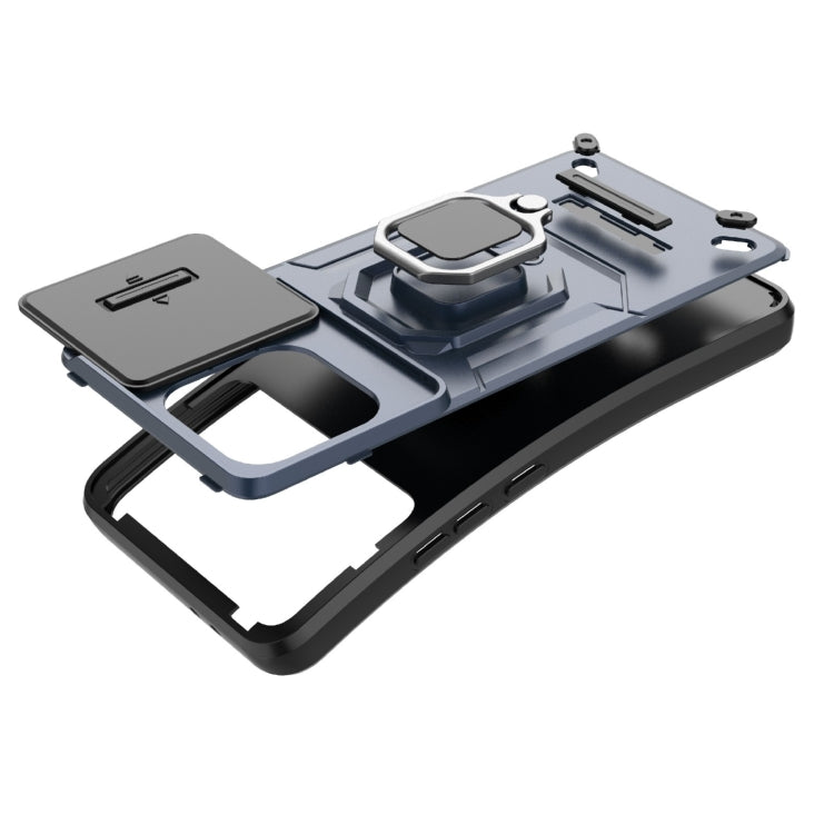 For Xiaomi Redmi K70 5G Sliding Camshield TPU + PC Shockproof Phone Case with Holder(Purple) - K70 Cases by PMC TechLife | Online Shopping South Africa | PMC TechLife | Buy Now Pay Later Mobicred