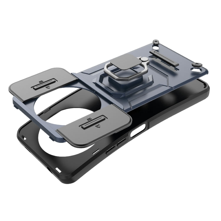 For Xiaomi Redmi A3 4G Global Sliding Camshield TPU + PC Shockproof Phone Case with Holder(Black) - Xiaomi Cases by PMC TechLife | Online Shopping South Africa | PMC TechLife