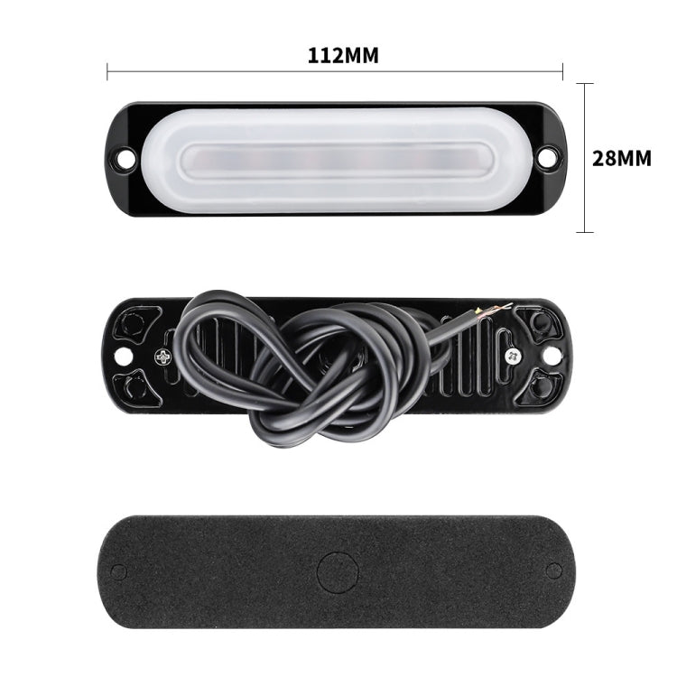 DC12V-24V / 18W Car Truck Emergency Strobe Flash Warning Light 6LEDs Ultra-thin Side Lights(Red) - Warning Lights by PMC TechLife | Online Shopping South Africa | PMC TechLife | Buy Now Pay Later Mobicred