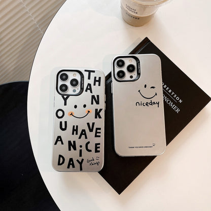 For iPhone 16 Electroplated Silver Series PC Protective Phone Case(Creative Text A) - iPhone 16 Cases by PMC Jewellery | Online Shopping South Africa | PMC Jewellery | Buy Now Pay Later Mobicred