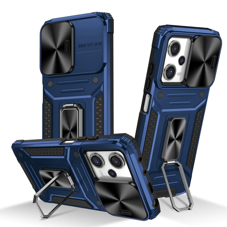 For Redmi Note 12 Pro Global Camshield Robot TPU Hybrid PC Phone Case(Blue) - Note 12 Pro Cases by PMC TechLife | Online Shopping South Africa | PMC TechLife