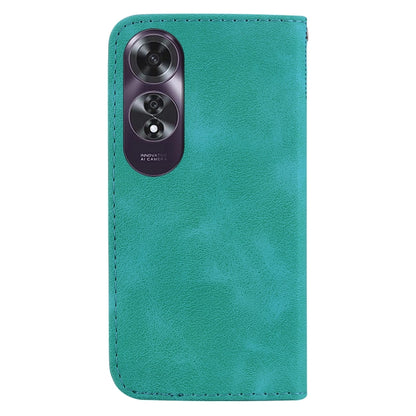 For OPPO A60 4G 7-shaped Embossed Leather Phone Case(Green) - OPPO Cases by PMC Jewellery | Online Shopping South Africa | PMC Jewellery | Buy Now Pay Later Mobicred