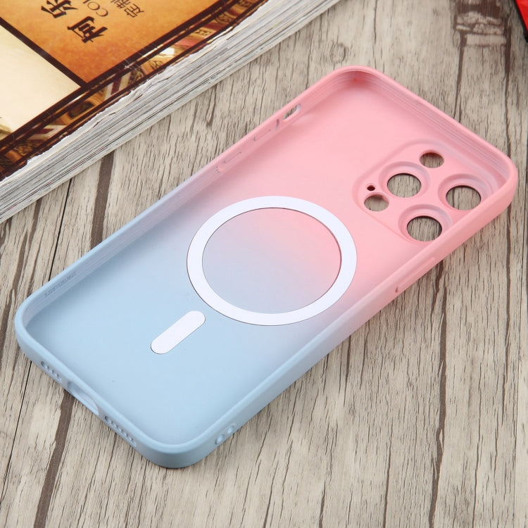 For iPhone 15 Plus Liquid TPU Silicone Gradient MagSafe Phone Case(Pink Blue) - iPhone 15 Plus Cases by PMC Jewellery | Online Shopping South Africa | PMC Jewellery