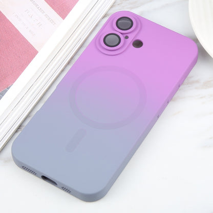 For iPhone 16 Liquid TPU Silicone Gradient MagSafe Phone Case(Purple) - iPhone 16 Cases by PMC Jewellery | Online Shopping South Africa | PMC Jewellery | Buy Now Pay Later Mobicred