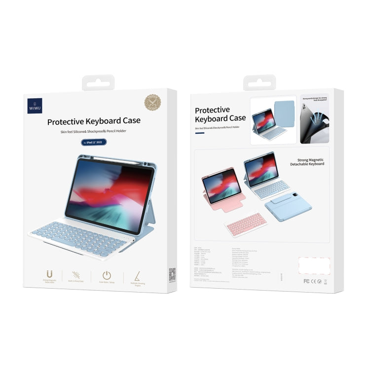 For iPad 10.2 2021 / Air 2019 WiWU Skin Feel Magnetic Detachable Keyboard Tablet Case(Blue) - For iPad Air by WIWU | Online Shopping South Africa | PMC Jewellery