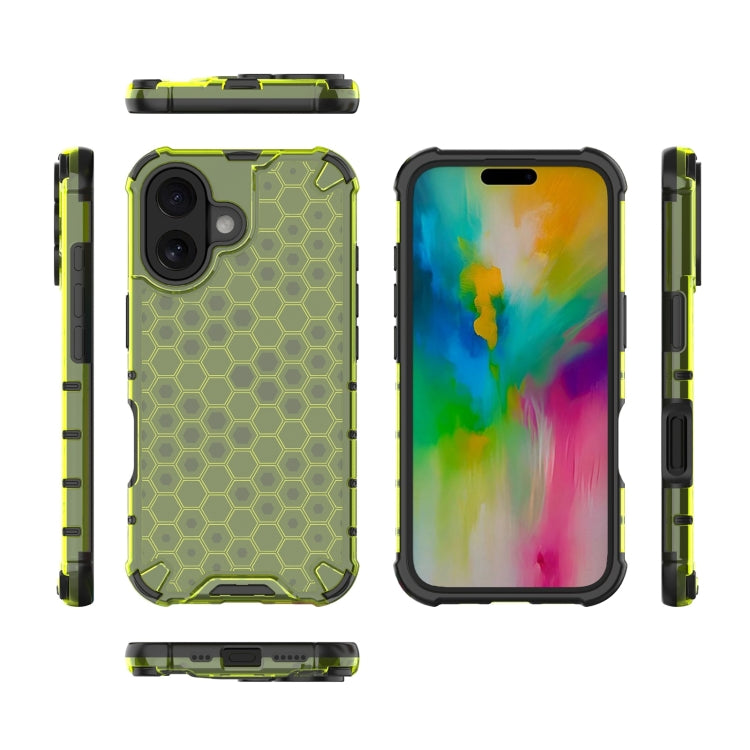 For iPhone 16 Plus Honeycomb Shockproof Phone Case(Green) - iPhone 16 Plus Cases by PMC Jewellery | Online Shopping South Africa | PMC Jewellery | Buy Now Pay Later Mobicred