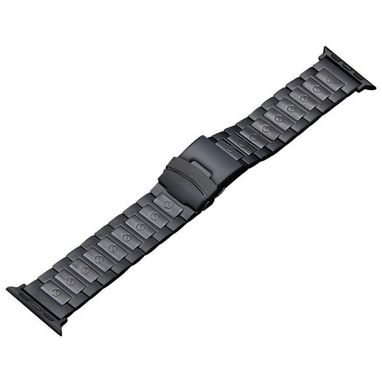 For Apple Watch Series 5 40mm Safety Buckle Titanium Steel Watch Band(Black) - Watch Bands by PMC Jewellery | Online Shopping South Africa | PMC Jewellery