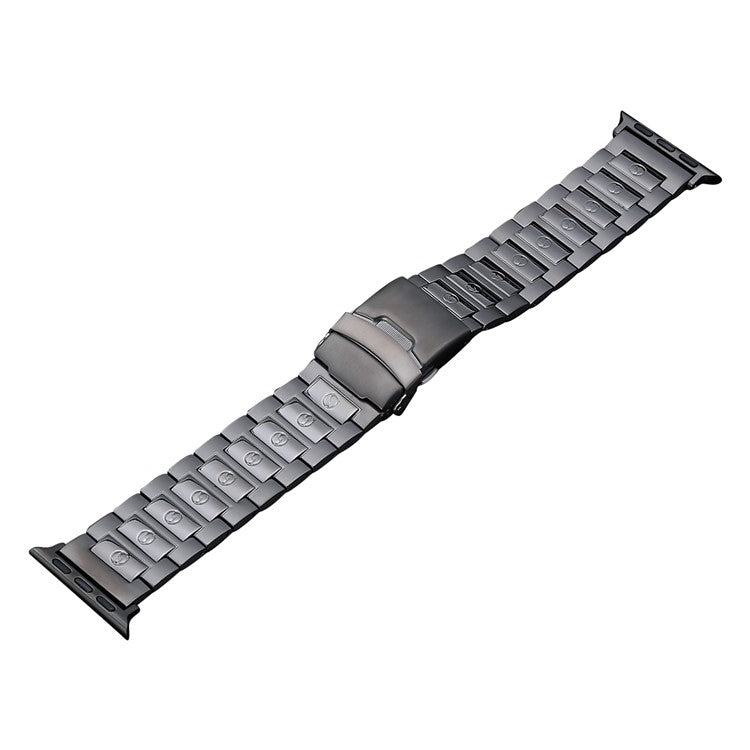 For Apple Watch Series 4 44mm Safety Buckle Titanium Steel Watch Band(Grey) - Watch Bands by PMC Jewellery | Online Shopping South Africa | PMC Jewellery