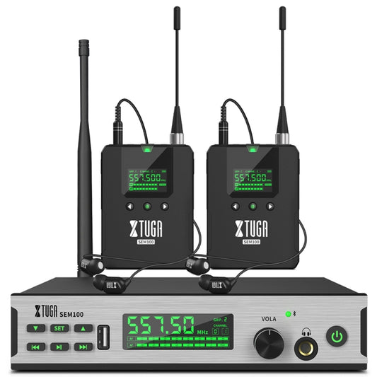 XTUGA SEM100 Professional Wireless In Ear Monitor System 2 BodyPacks(EU Plug) - Microphone by XTUGA | Online Shopping South Africa | PMC Jewellery | Buy Now Pay Later Mobicred