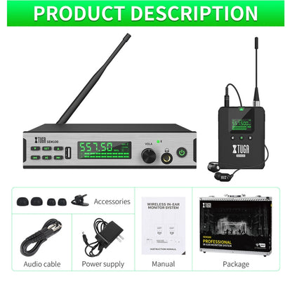 XTUGA SEM100 Professional Wireless In Ear Monitor System 1 BodyPacks(US Plug) - Microphone by XTUGA | Online Shopping South Africa | PMC Jewellery | Buy Now Pay Later Mobicred