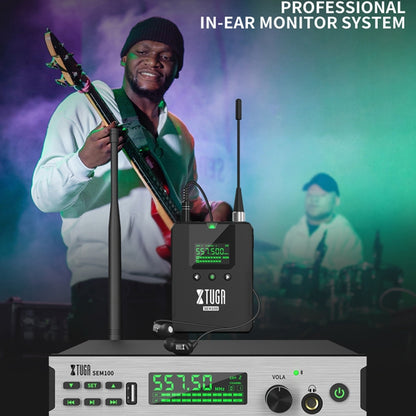 XTUGA SEM100 Professional Wireless In Ear Monitor System 1 BodyPacks(US Plug) - Microphone by XTUGA | Online Shopping South Africa | PMC Jewellery | Buy Now Pay Later Mobicred