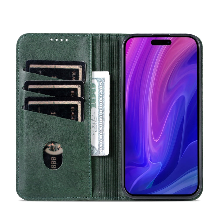 For iPhone 15 Pro Max AZNS Magnetic Calf Texture Flip Leather Phone Case(Dark Green) - iPhone 15 Pro Max Cases by AZNS | Online Shopping South Africa | PMC Jewellery | Buy Now Pay Later Mobicred