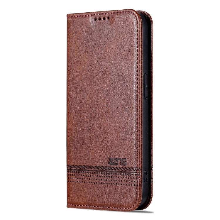 For iPhone 16 Pro AZNS Magnetic Calf Texture Flip Leather Phone Case(Dark Brown) - iPhone 16 Pro Cases by AZNS | Online Shopping South Africa | PMC Jewellery | Buy Now Pay Later Mobicred