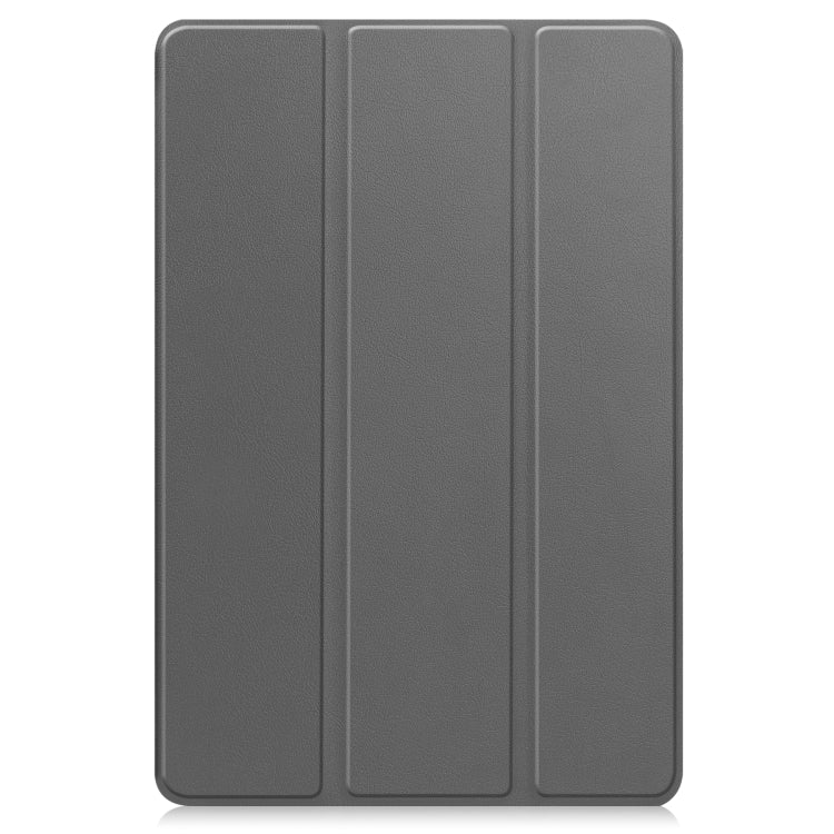 For Xiaomi Redmi Pad SE Custer Pure Color 3-Fold Holder Leather Tablet Case(Grey) - More Tablet Cases by PMC Jewellery | Online Shopping South Africa | PMC Jewellery