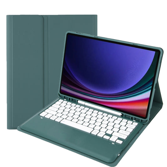 For Samsung Galaxy Tab S9 FE+ A810B Pen Slot Detachable Bluetooth Keyboard Leather Tablet Case(Dark Green) - Samsung Keyboard by PMC Jewellery | Online Shopping South Africa | PMC Jewellery