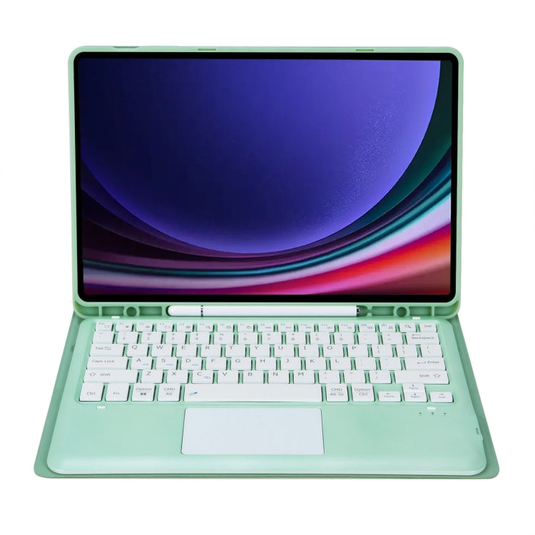 For Samsung Galaxy Tab S9+ A810B-A Touch Pad Detachable Bluetooth Keyboard Leather Tablet Case(Mint Green) - Samsung Keyboard by PMC TechLife | Online Shopping South Africa | PMC TechLife