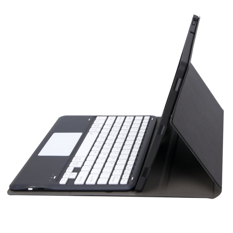 For Samsung Galaxy Tab S9 FE+ A810B-A Touch Pad Detachable Bluetooth Keyboard Leather Tablet Case(Black+White) - Samsung Keyboard by PMC TechLife | Online Shopping South Africa | PMC TechLife