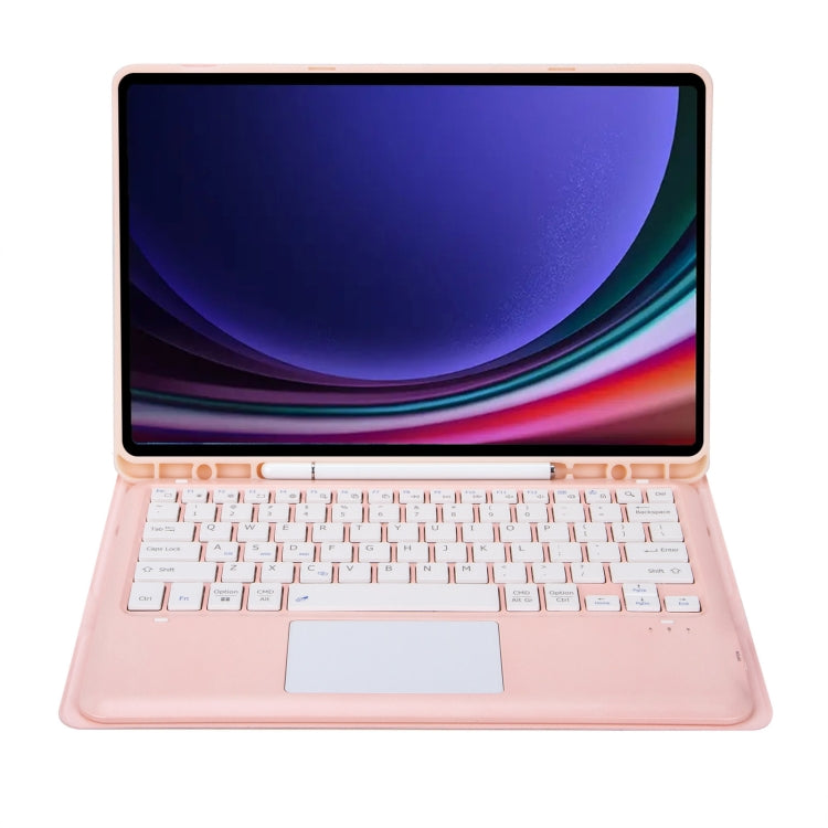 For Samsung Galaxy Tab S9 FE+ A810B-A Touch Pad Detachable Bluetooth Keyboard Leather Tablet Case(Pink) - Samsung Keyboard by PMC TechLife | Online Shopping South Africa | PMC TechLife