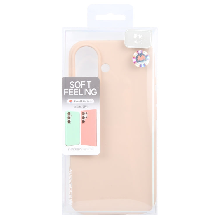 For iPhone 16 Plus GOOSPERY SOFT FEELING Liquid TPU Soft Phone Case(Apricot) - iPhone 16 Plus Cases by GOOSPERY | Online Shopping South Africa | PMC Jewellery | Buy Now Pay Later Mobicred