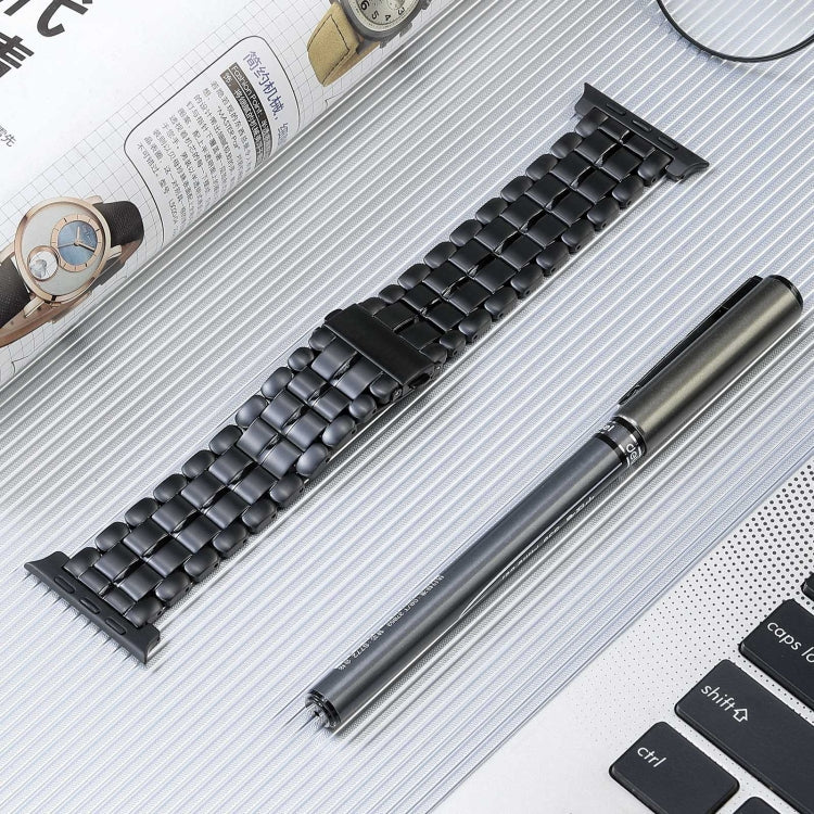 For Apple Watch Series 8 41mm Five Beads Titanium Steel Watch Band(Black) - Watch Bands by PMC Jewellery | Online Shopping South Africa | PMC Jewellery