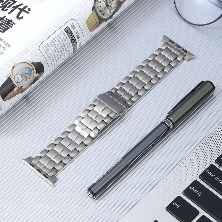 For Apple Watch SE 40mm Five Beads Titanium Steel Watch Band(Silver) - Watch Bands by PMC Jewellery | Online Shopping South Africa | PMC Jewellery