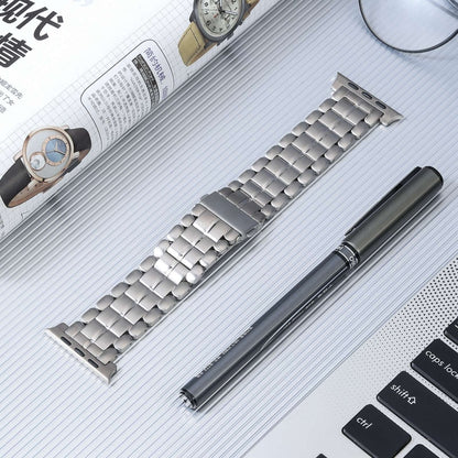 For Apple Watch Series 6 44mm Five Beads Titanium Steel Watch Band(Silver) - Watch Bands by PMC Jewellery | Online Shopping South Africa | PMC Jewellery