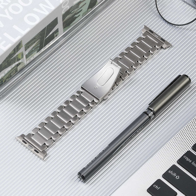 For Apple Watch Ultra 2 49mm Five Beads Titanium Steel Watch Band(Silver) - Watch Bands by PMC Jewellery | Online Shopping South Africa | PMC Jewellery