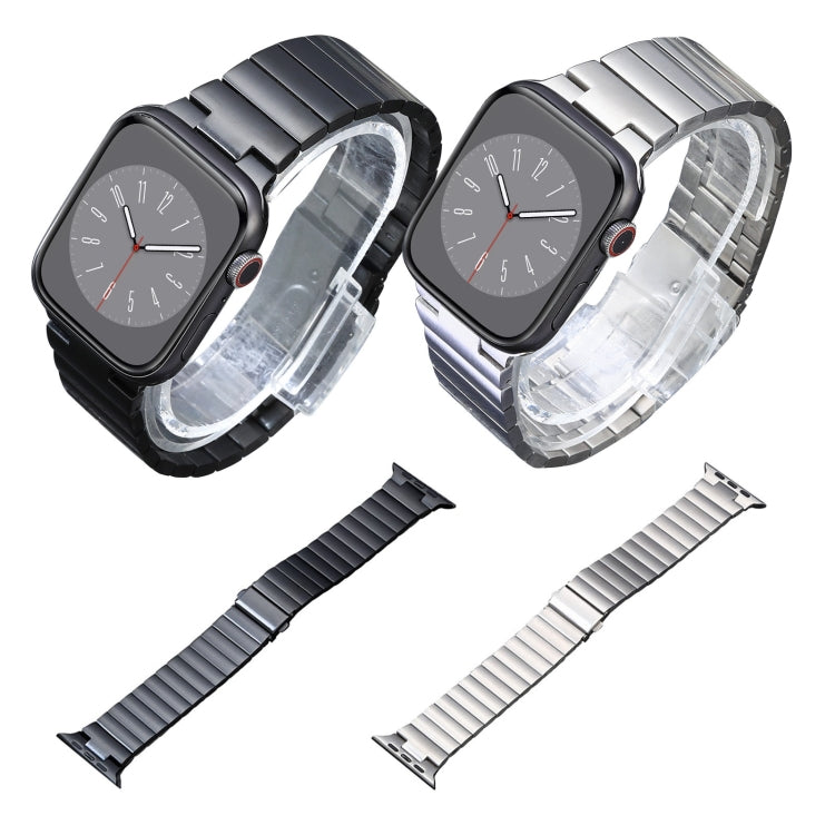 For Apple Watch 38mm Flat Buckle Stainless Steel Watch Band(Black) - free shipping - PMC TechLife - Order now!